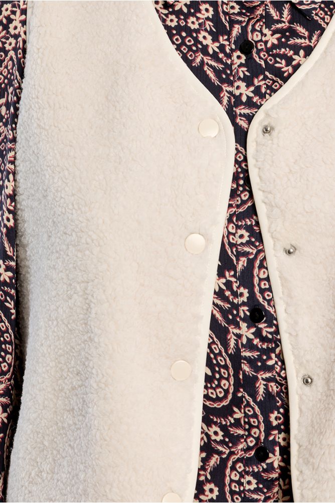 Sleeveless jacket, imitation sheepskin