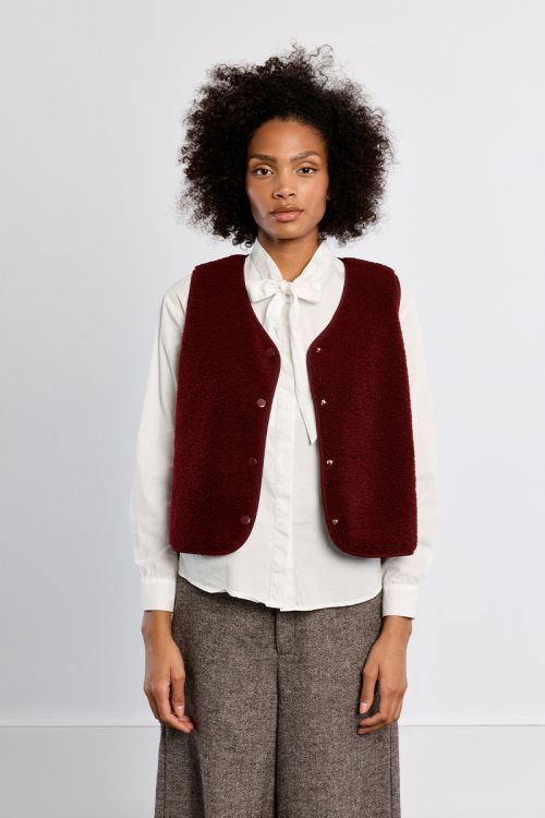 Sleeveless jacket, imitation sheepskin