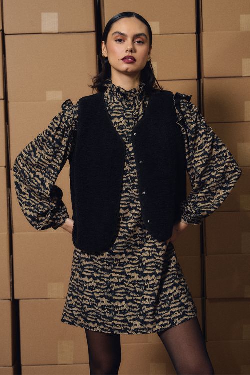 Veste sans manches, imitation mouton