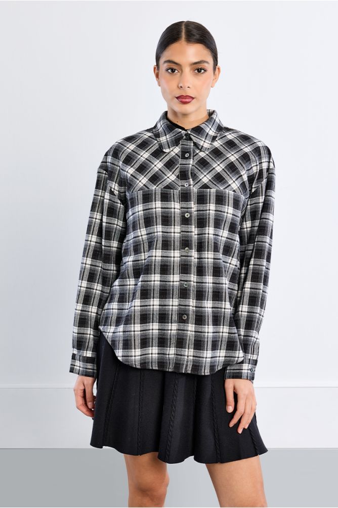 Oversized plaid shirt