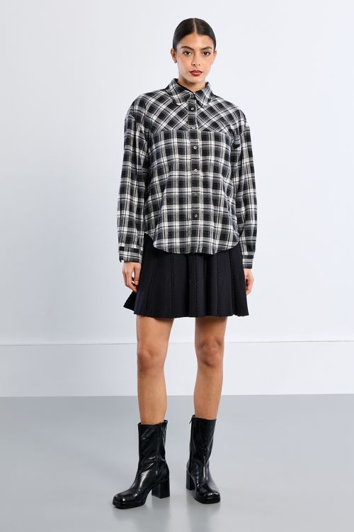Oversized plaid shirt
