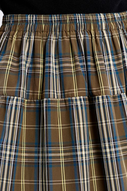 Cotton maxi skirt, checked