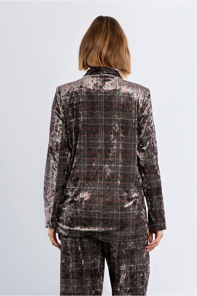 Blazer aterciopelado con estampado