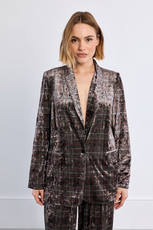 Blazer aterciopelado con estampado