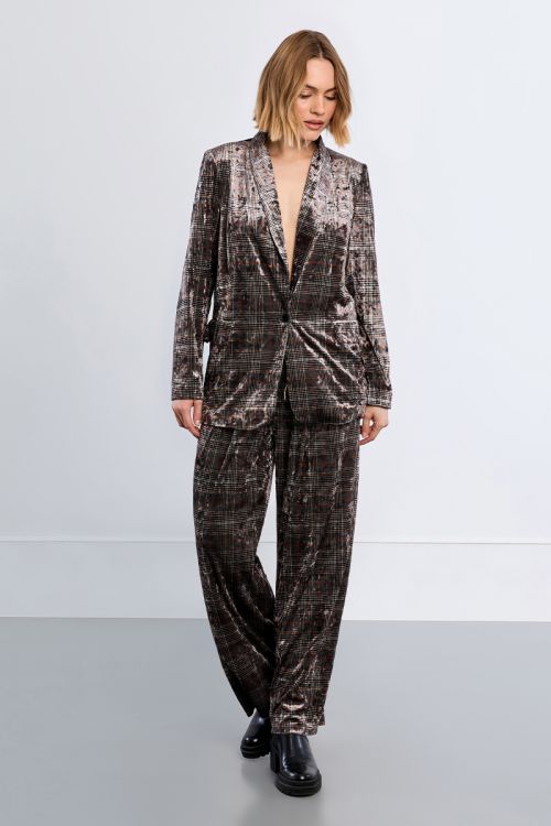 Blazer aterciopelado con estampado