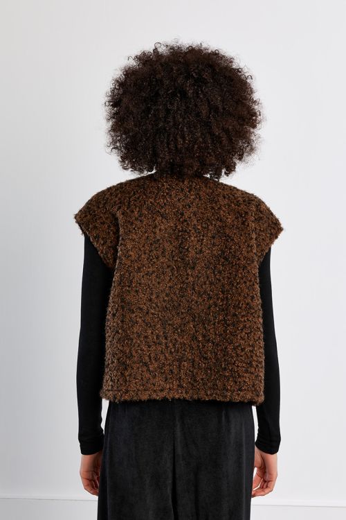 Oversized terry knit vest