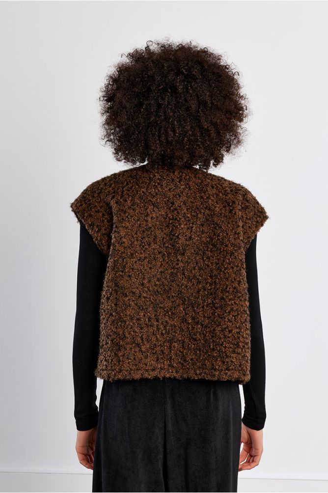 Oversized terry knit vest
