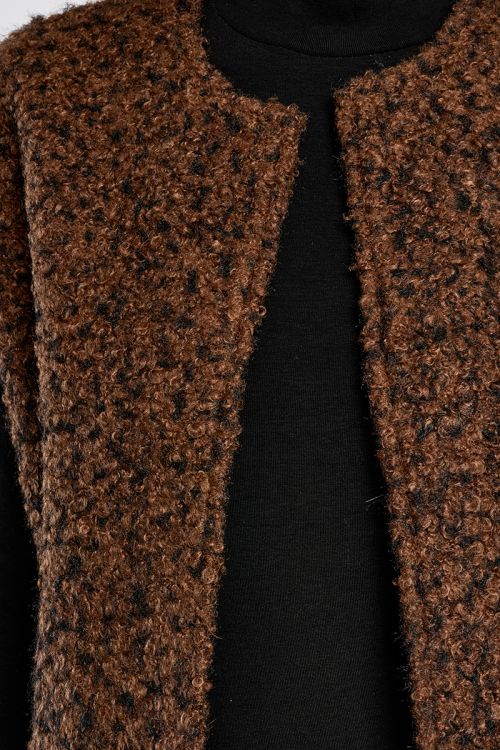 Veste sans manches oversize, en maille bouclette