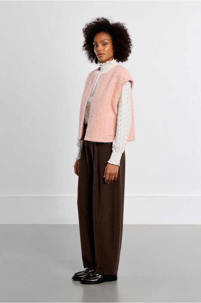 Oversized terry knit vest