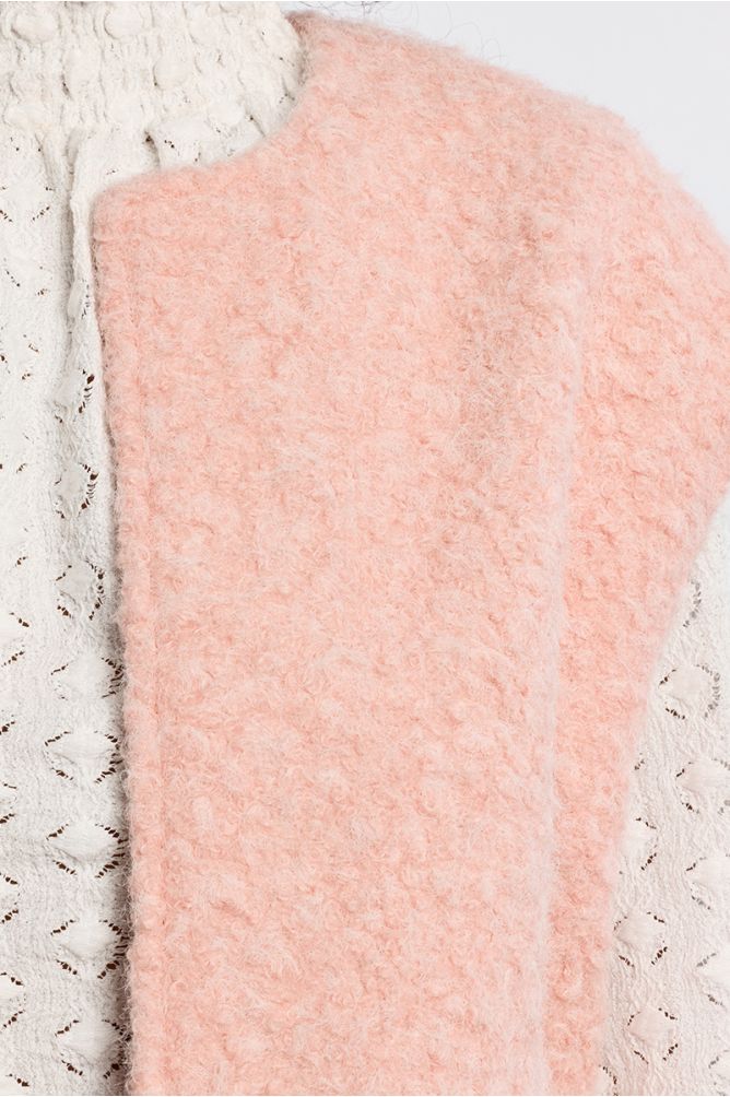 Veste sans manches oversize, en maille bouclette