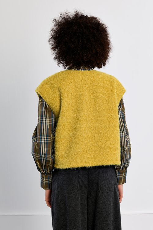 Oversized terry knit vest
