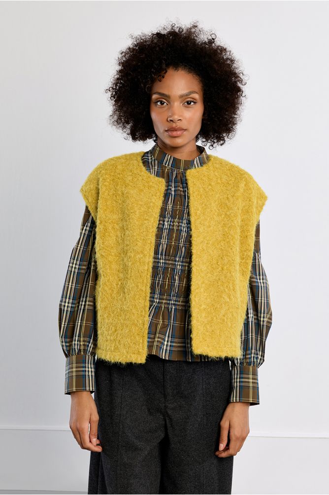 Oversized terry knit vest