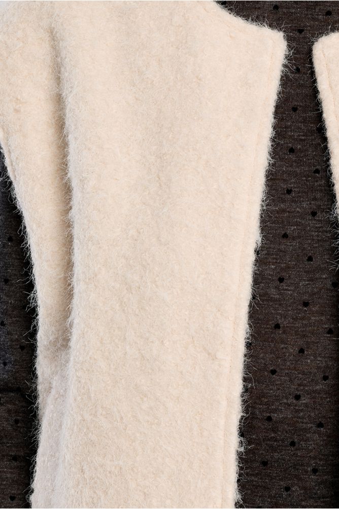 Veste sans manches oversize, en maille bouclette