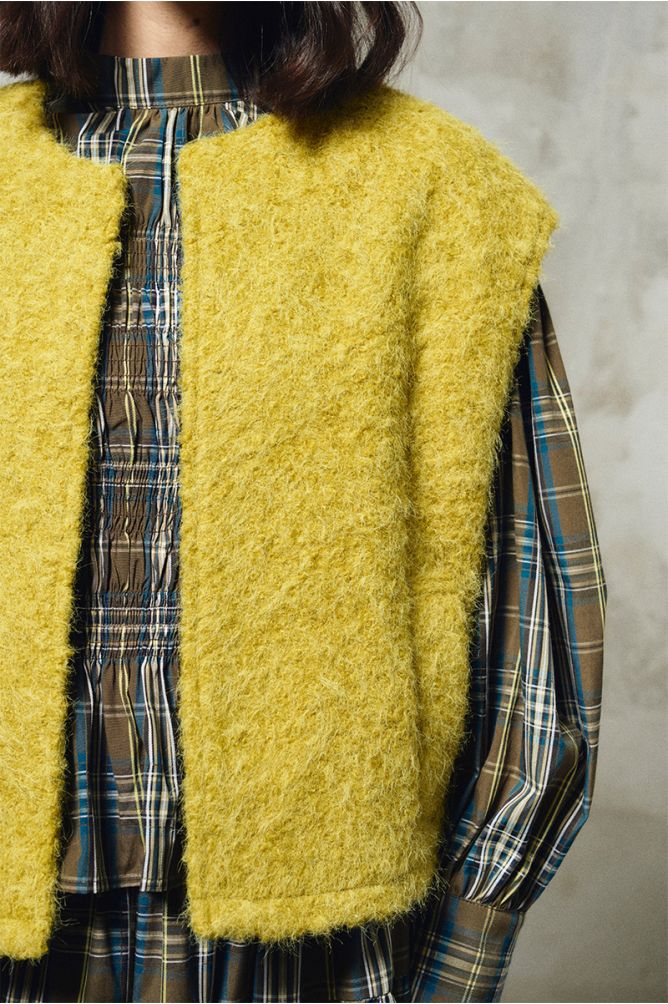 Oversized terry knit vest