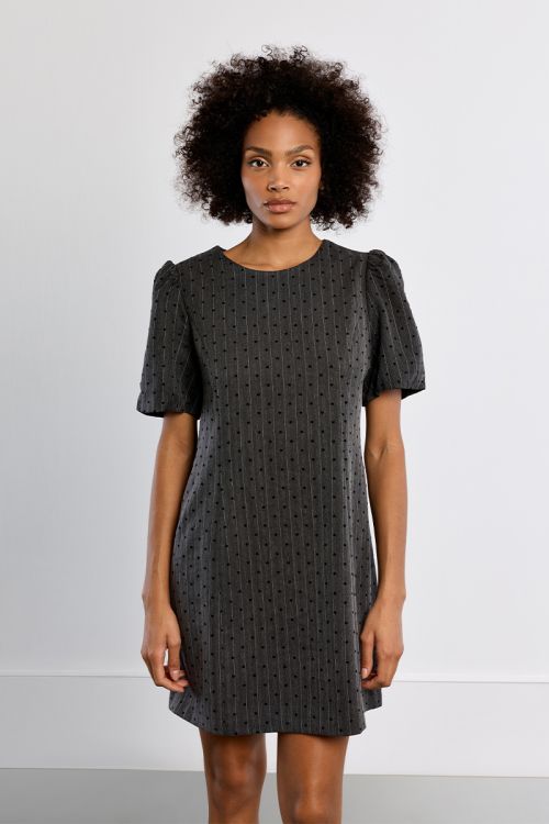 Striped mini dress, with hearts