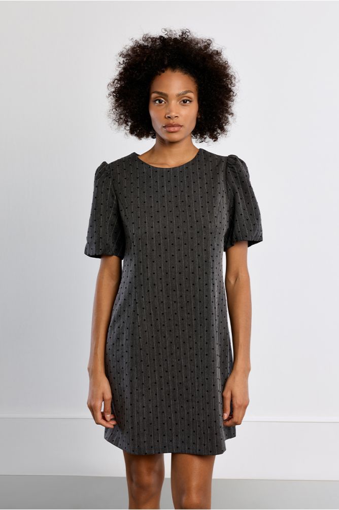 Robe mini rayée, à cœurs