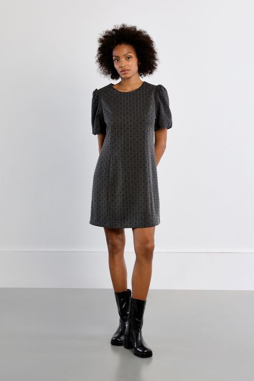 Striped mini dress, with hearts