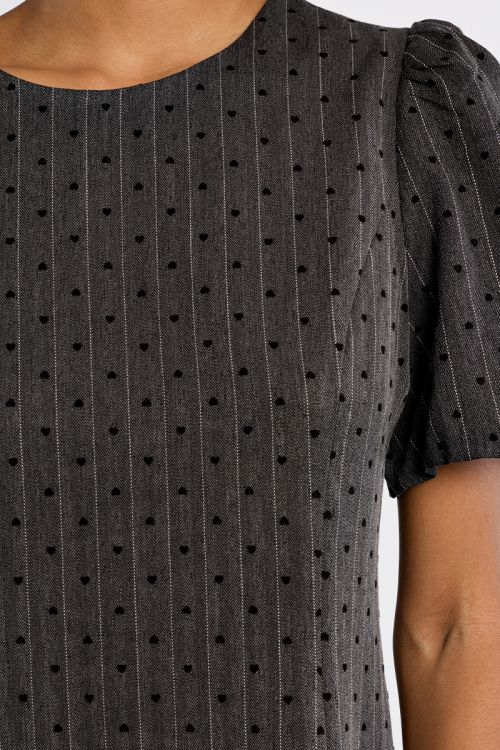 Robe mini rayée, à cœurs