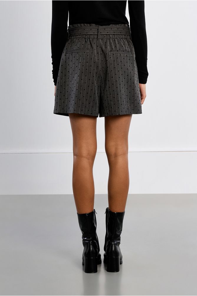 Striped midi shorts, with hearts