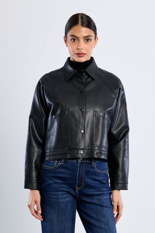 Veste oversize en similicuir