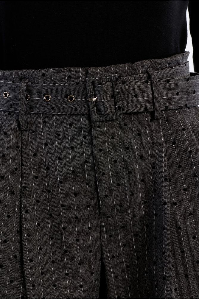 Striped midi shorts, with hearts