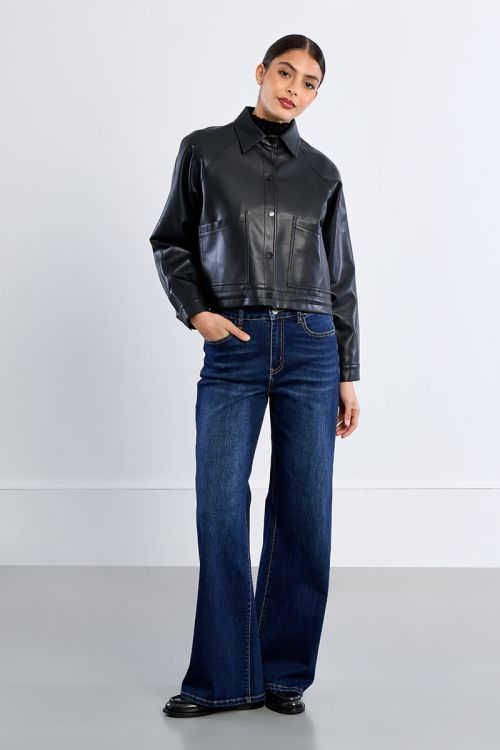 Oversized faux leather jacket