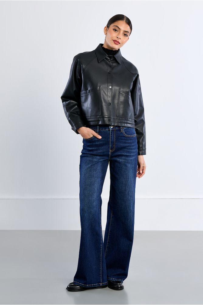 Veste oversize en similicuir