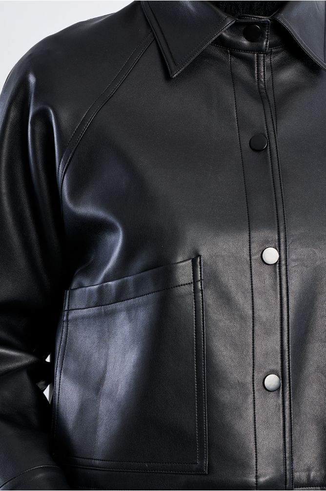 Oversized faux leather jacket
