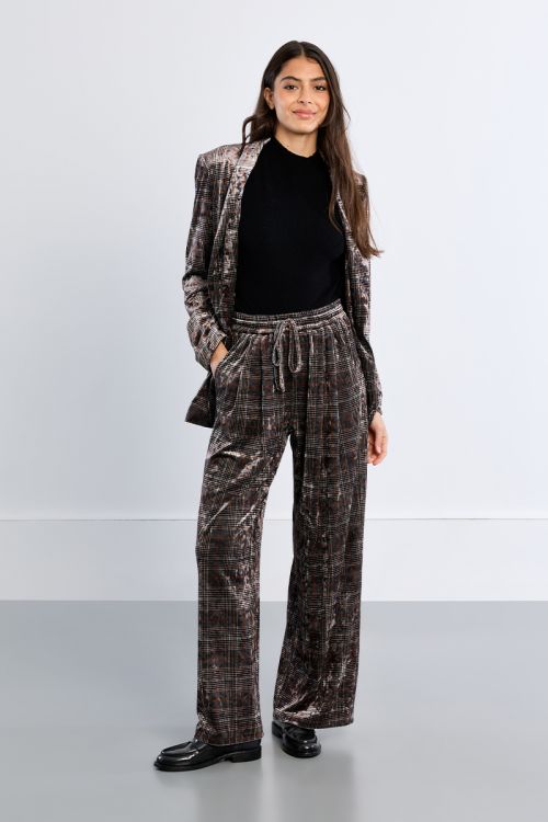 Velvet pants, checked