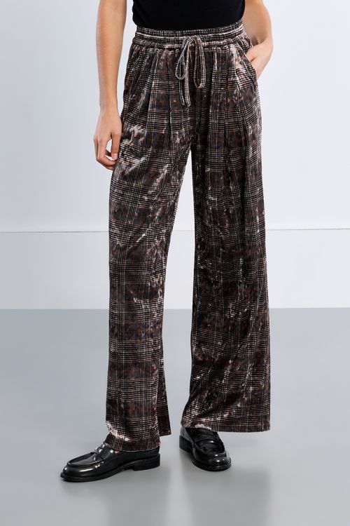 Pantalon en velours, à carreaux