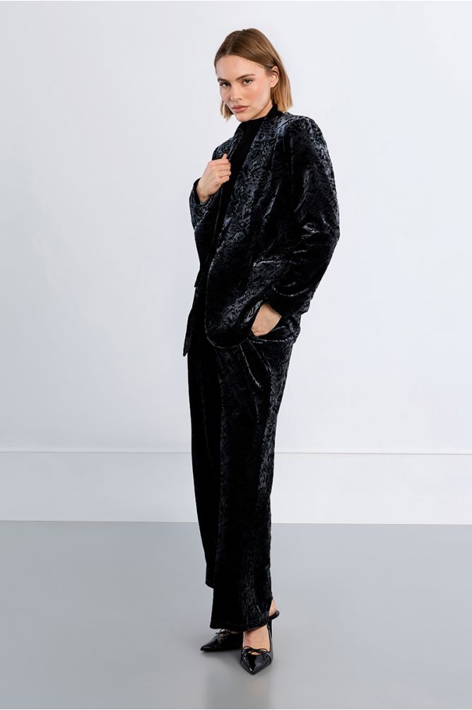 Velvet trousers, with flowers