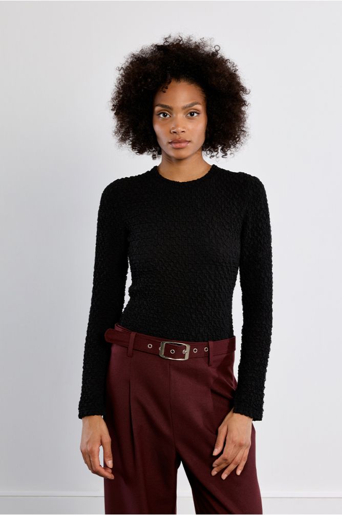 Pull en maille bouclette, droit