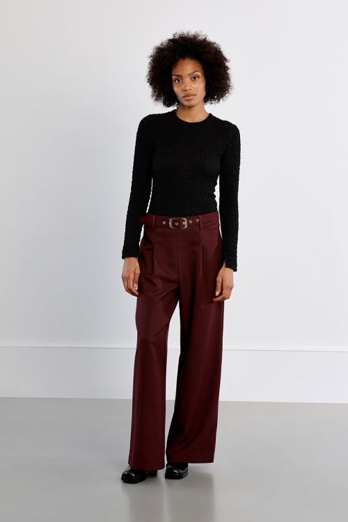 Pull en maille bouclette, droit