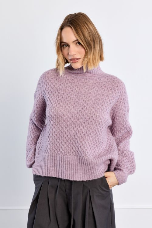 Pull col coulé, uni