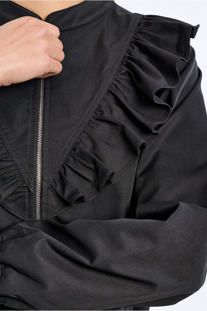 Bomber de manga larga detalle volantes