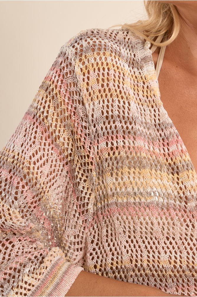 Wide openwork cardigan