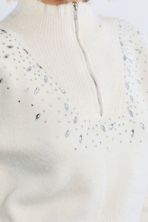 Pull col camionneur, à strass