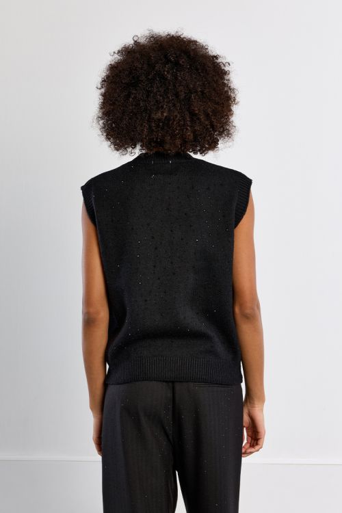 Pull sans manches, à paillettes