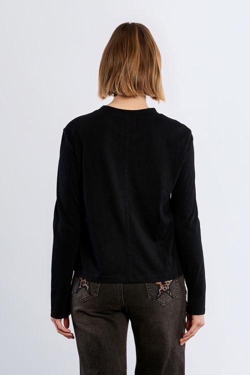 Long-sleeved T-shirt, embroidered hearts