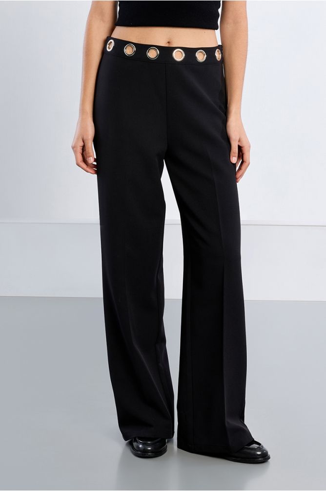 Pantalon à pinces, clouté