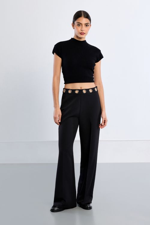 Pantalon à pinces, clouté