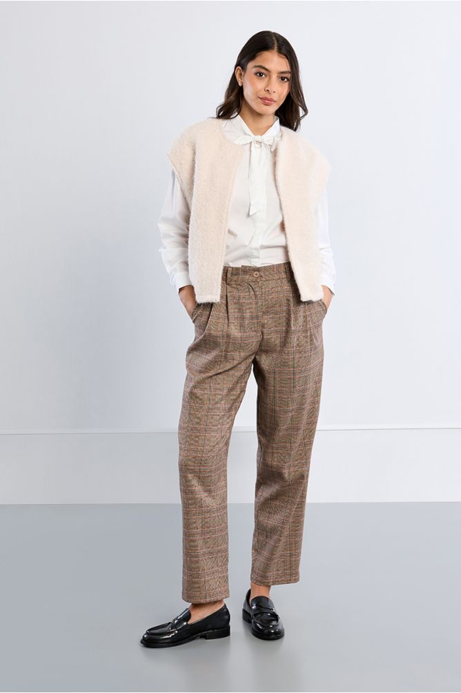 Pantaloni a carota a quadri - Lili Sidonio