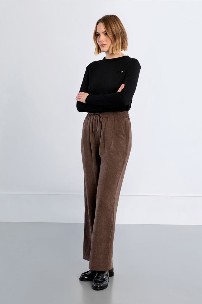 Pantalon large, taille haute