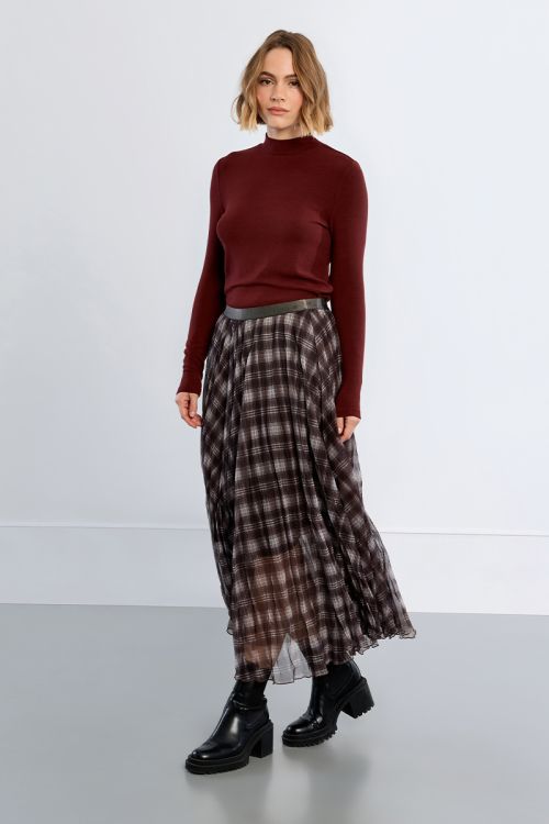 Jupe maxi, à carreaux