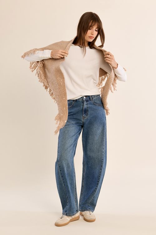 Echarpe à franges, à sequins