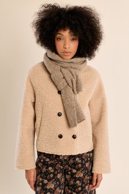 Knitted scarf, with sequins