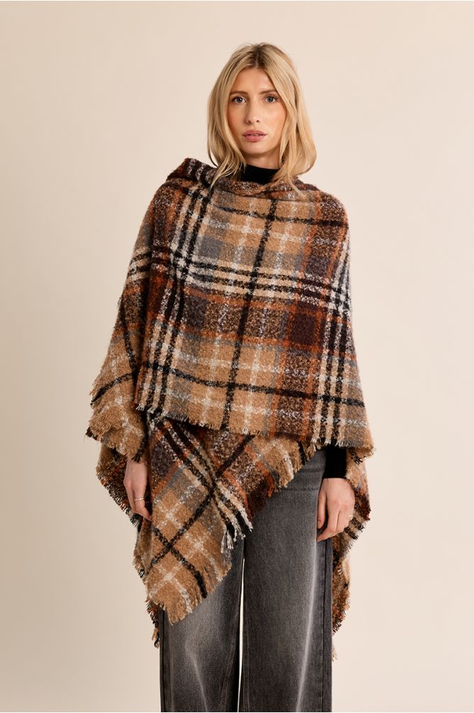 Poncho largo con estampado