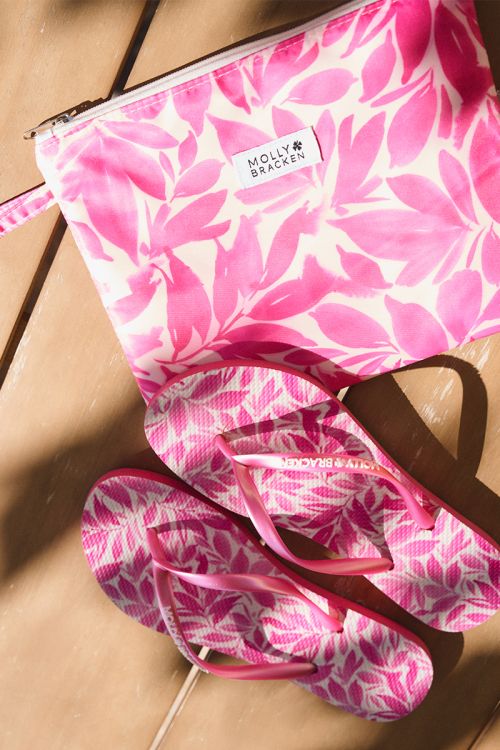 Les tongs imprimé Magenta