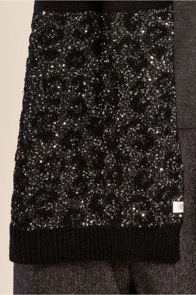 Gorro con estampado y lentejuelas