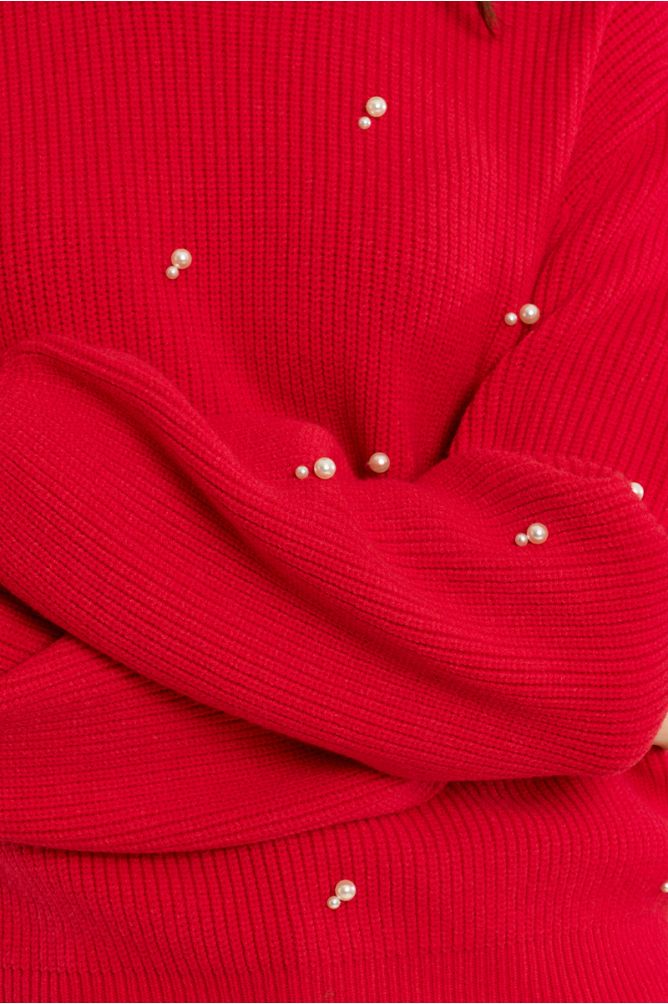 Pull en maille, à perles